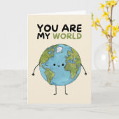 Happy Anniversary Cute Funny Simple World Card カード (黄色い花)
