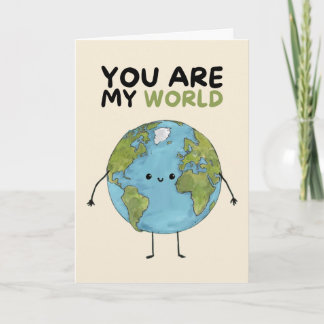 Happy Anniversary Cute Funny Simple World Card カード