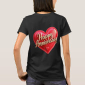 Happy Anniversary Gold Cursive Lettering T-Shirt Tシャツ (裏面)