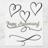 Happy Anniversary Hearts  ワインラベル (シングルラベル)