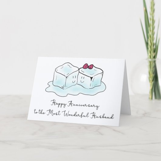 Happy Anniversary Husband Funny Stuck with You Pun カード (正面)