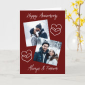 Happy Anniversary Love You Babe パーソナライズされた カード (黄色い花)