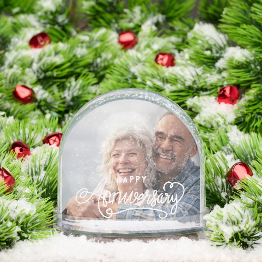 Happy Anniversary Modern Script Personalized Photo (クリスマス)