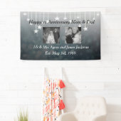 Happy Anniversary Momとパパの新旧写真 横断幕 (インサイチュ)