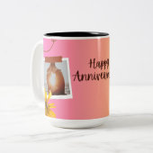 “Happy Anniversary Mug | Romantic Gift for Couple  ツートーンマグカップ (正面左)