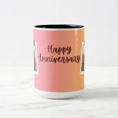 “Happy Anniversary Mug | Romantic Gift for Couple  ツートーンマグカップ (中央)