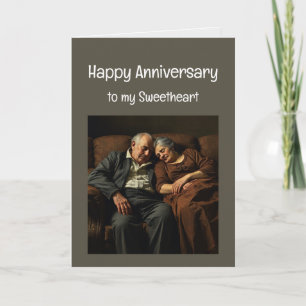 Happy Anniversary One I love おもしろい Sweet カード