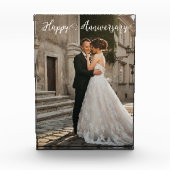 Happy Anniversary Photo – カップルパーソナライズされたー フォトブロック (正面)