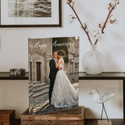 Happy Anniversary Photo – カップルパーソナライズされたー フォトブロック