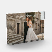 Happy Anniversary Photo – カップルパーソナライズされたー フォトブロック (左)