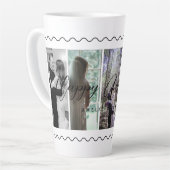 Happy Anniversary Photo Collage Mug Vertical Photo カフェラテマグ (左アングル)