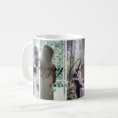 Happy Anniversary Photo Collage Mug Vertical Photo コーヒーマグカップ (正面左)