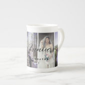 Happy Anniversary Photo Collage Mug Vertical Photo ボーンチャイナマグカップ (正面右)