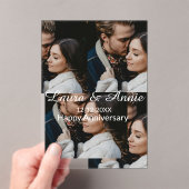 Happy anniversary photo collage name date simple w アクリル招待状 (インサイチュ (ポータブル))