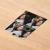 Happy anniversary photo collage name date simple w アクリル招待状 (レイダウン)