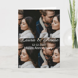Happy anniversary photo collage name date simple w カード
