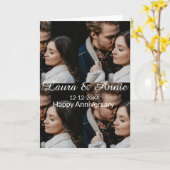 Happy anniversary photo collage name date simple w カード (黄色い花)