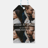 Happy anniversary photo collage name date simple w ギフトタグ (裏面)