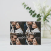 Happy anniversary photo collage name date simple w シーズンポストカード (スタンド正面)