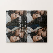 Happy anniversary photo collage name date simple w ジグソーパズル (横)