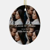 Happy anniversary photo collage name date simple w セラミックオーナメント (右)