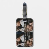 Happy anniversary photo collage name date simple w ラゲッジタグ (裏面縦)