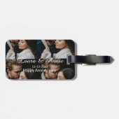 Happy anniversary photo collage name date simple w ラゲッジタグ (裏面横)