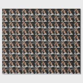 Happy anniversary photo collage name date simple w ラッピングペーパー