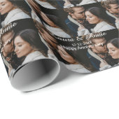 Happy anniversary photo collage name date simple w ラッピングペーパー (ロールコーナー)