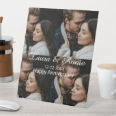 Happy anniversary photo collage name date simple w 台座サイン (インサイチュ)