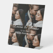 Happy anniversary photo collage name date simple w 台座サイン (正面)