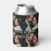 Happy anniversary photo collage name date simple w 缶クーラー (缶正面)
