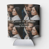 Happy anniversary photo collage name date simple w 缶クーラー (裏面)