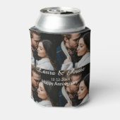 Happy anniversary photo collage name date simple w 缶クーラー (缶裏面)