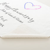 Happy anniversary pink blue heart name date simple シェルパブランケット (3/4)