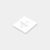 Happy anniversary pink blue heart name date simple ポストイット (アングル)