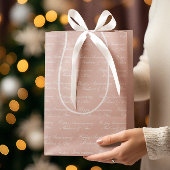 Happy Anniversary Script with Name Dusty Rose ミディアムペーパーバッグ