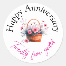 Happy anniversary stickers ラウンドシール
