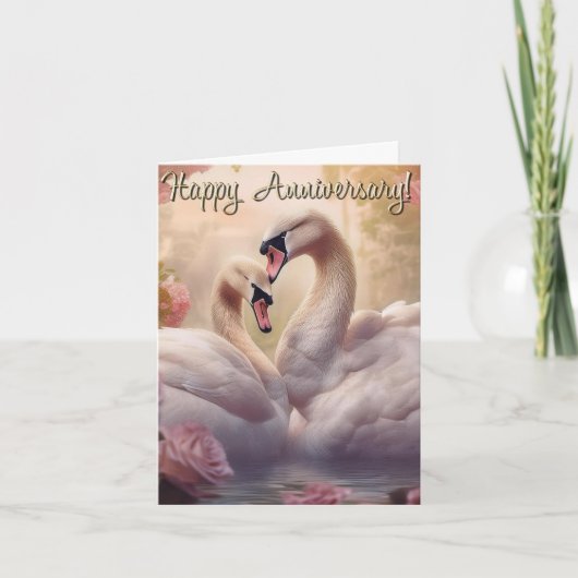 Happy Anniversary Swans カード (正面)