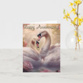 Happy Anniversary Swans カード (黄色い花)