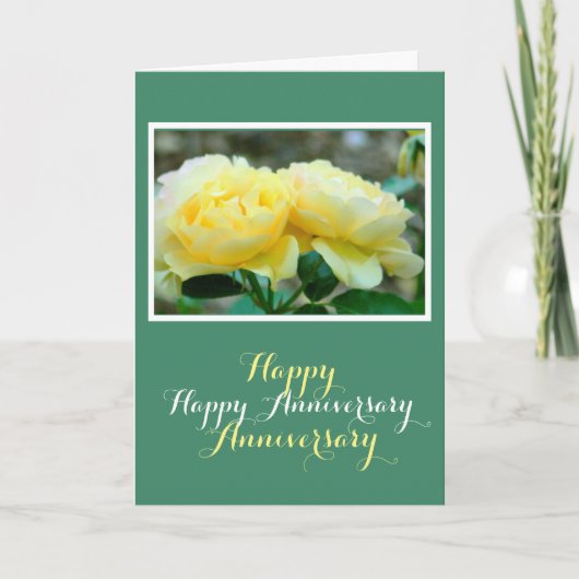 HAPPY ANNIVERSARY/TWO YELLOW ROSES カード (正面)