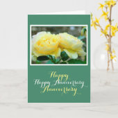HAPPY ANNIVERSARY/TWO YELLOW ROSES カード (黄色い花)
