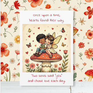 Happy Anniversary Vintage Cottage Core Fairy Poem カード