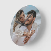 Happy Anniversary Wedding Acrylic Wall Clock ラウンド壁時計 (傾斜)