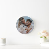 Happy Anniversary Wedding Acrylic Wall Clock ラウンド壁時計 (ホーム)