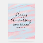 Happy anniversary wedding name date year pastel  アクリルサイン (正面)