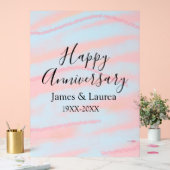 Happy anniversary wedding name date year pastel  アクリルサイン (ウェディング)