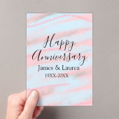 Happy anniversary wedding name date year pastel  アクリル招待状 (インサイチュ (ポータブル))