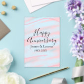 Happy anniversary wedding name date year pastel  アクリル招待状 (インサイチュ (ウェディング))