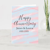Happy anniversary wedding name date year pastel  カード (正面)